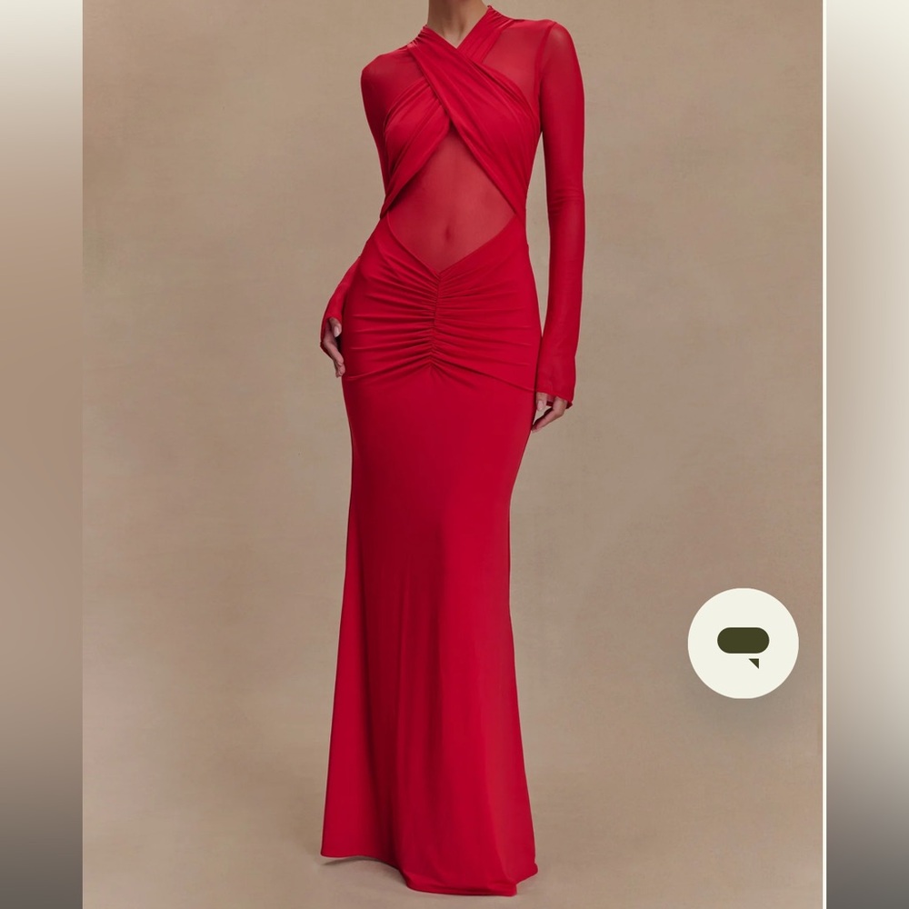 Tania Slinky And Mesh Long Dress - Picture 3 of 3